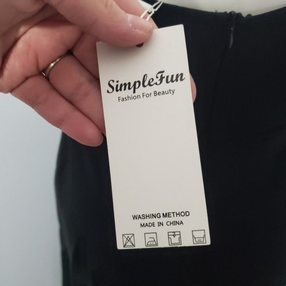 Simple Fun Mod Sheath Dress Black Large - Picture 5 of 6